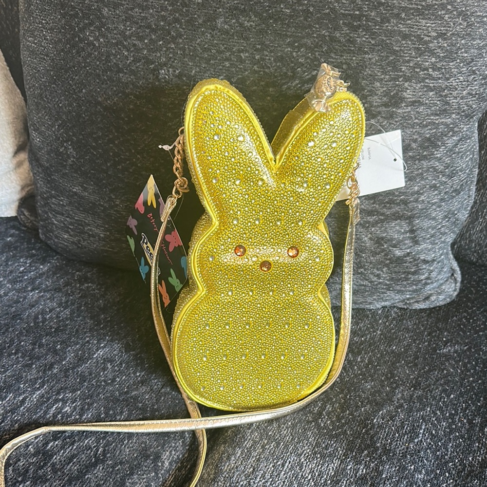 Betsey Johnson Gold Crossbody Bag with Rabbit Design